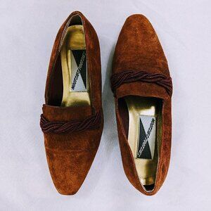 Vintage Orange Suede Mootsies Tootsies Shoes Women's Size 6 Flats